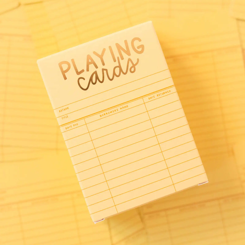 Yellow Library Card Deck of Playing Cards
