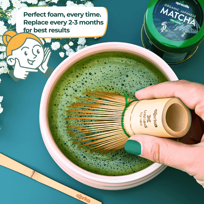 Matcha Green Tea Whisk (100 Prongs): Golden Bamboo