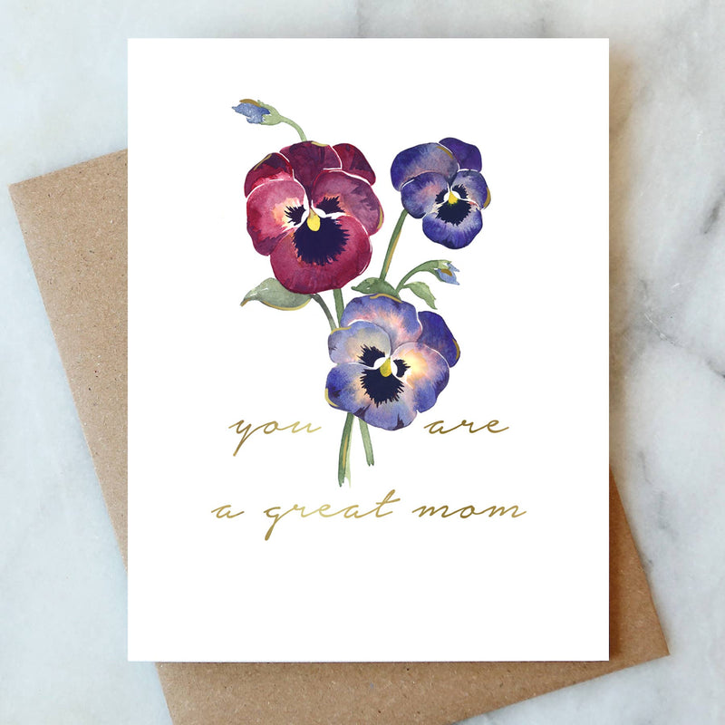 Pansy Great Mom Mother's Day Card | Mom & Seasonal Card