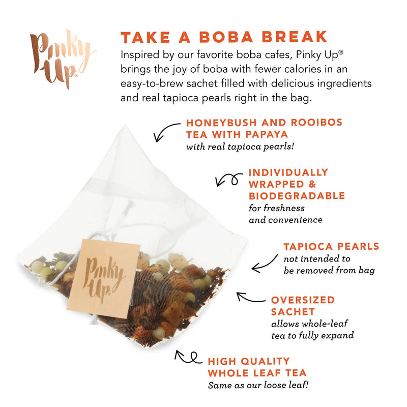 Boba Tea Mango Guava Box of 12 Wrapped Pyramid Sachets