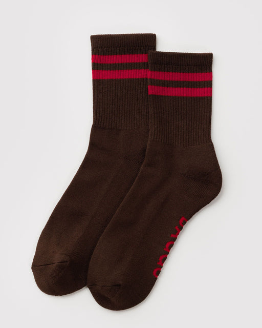 Ribbed Sock - Coffee Stripe