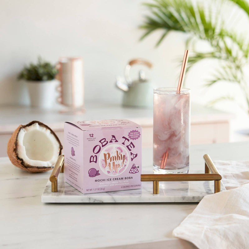 Boba Tea Mochi Ice Cream Box of 12 Pyramid Sachets