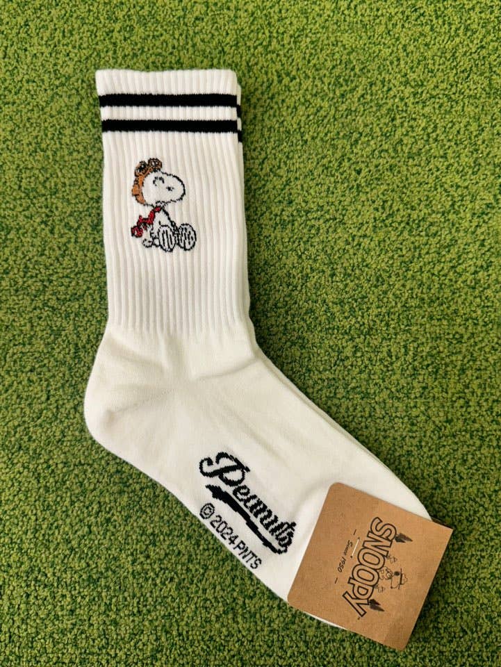 Peanuts Variety Snoopy Ankle Socks - White Line