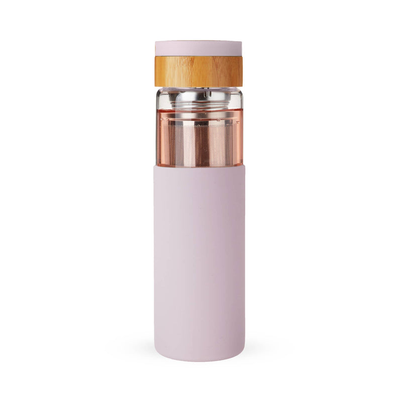 Dana™ Glass Travel Mug Infuser and Silicone Sleeve Lavender