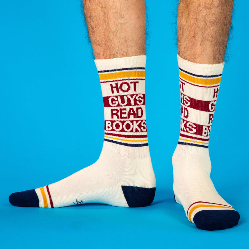 Hot Guys Read Books Gym Crew Socks