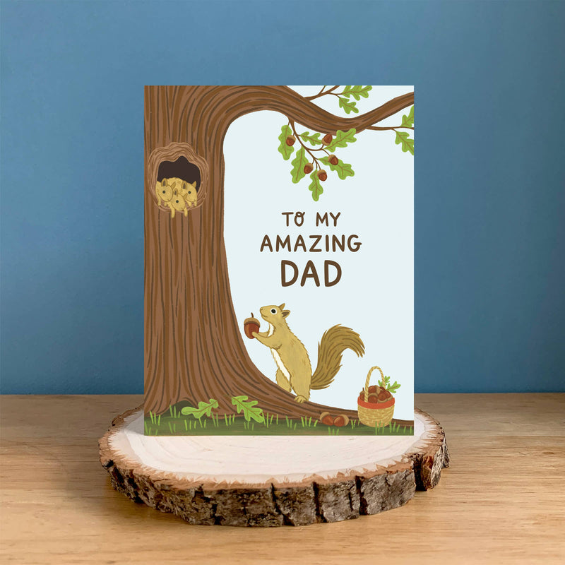 Squirrel Dad and Babies Forest Father's Day Card