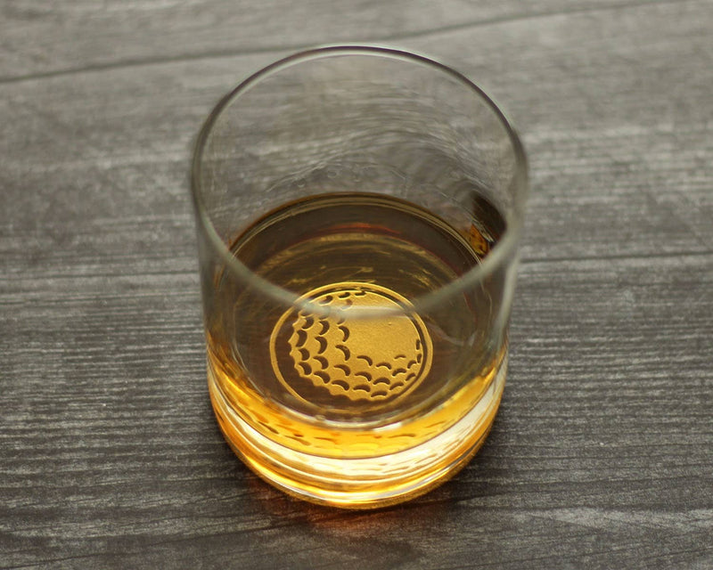 Bottom Golf Ball Whiskey Rocks Glass - Golfers Gifts