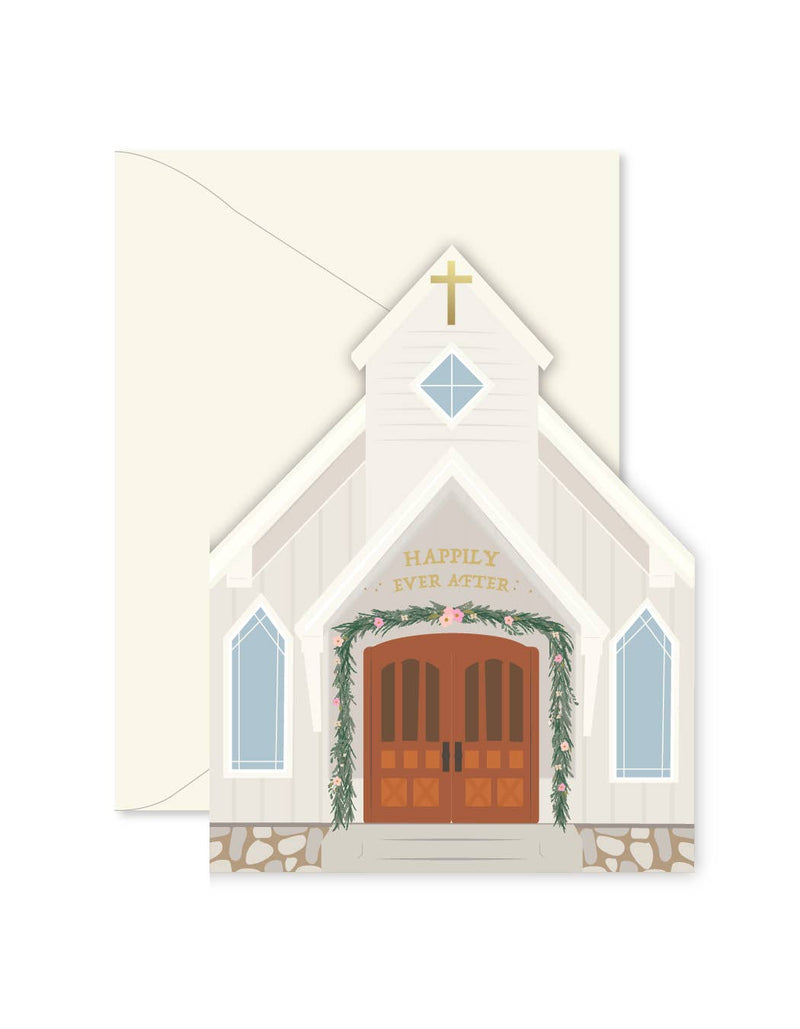 Wedding Chapel Die-Cut Greeting Card