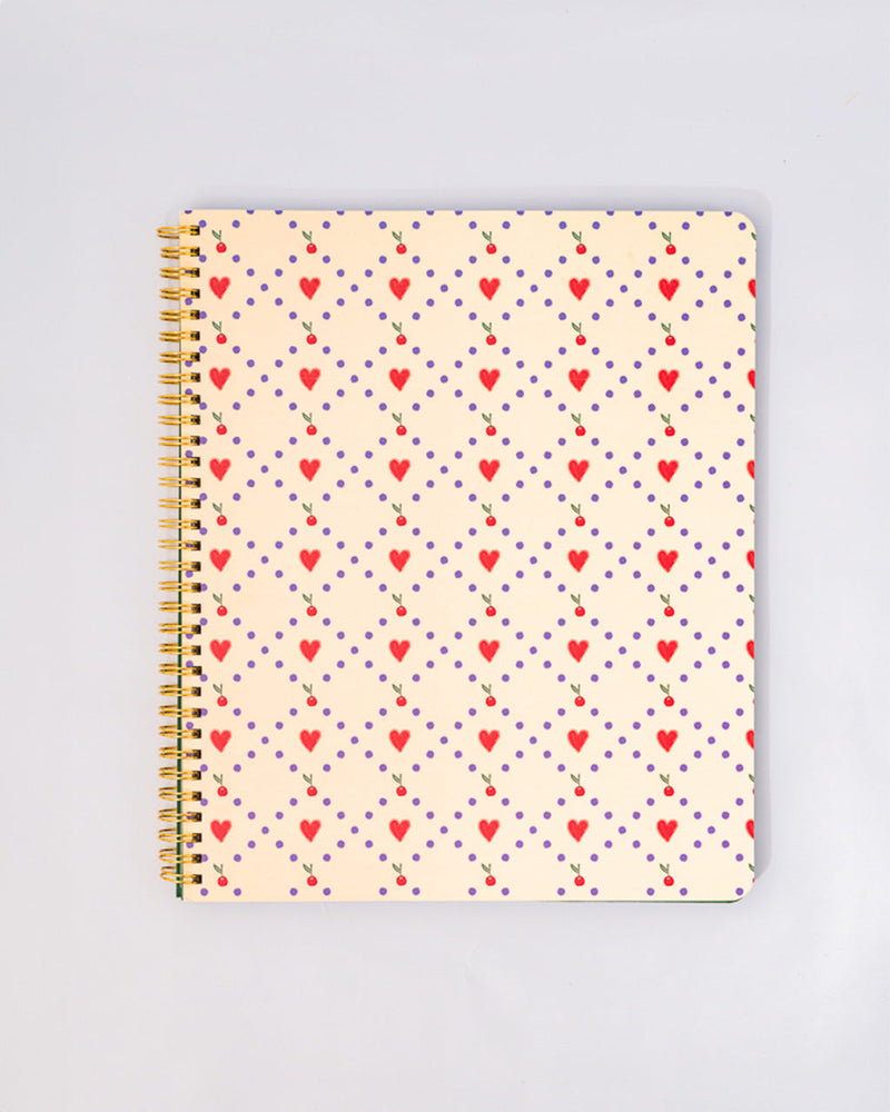ROUGH DRAFT LARGE NOTEBOOK - CHERRY HEARTS