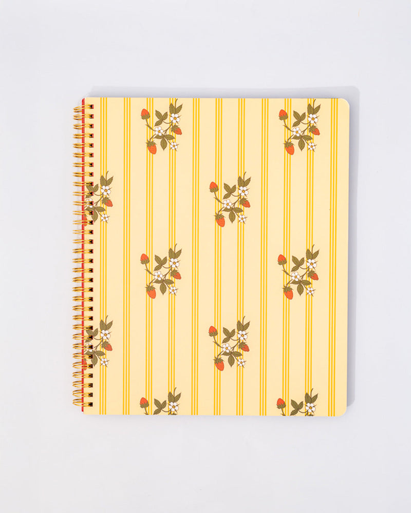 Rough Draft Large Notebook, Floral Stripe