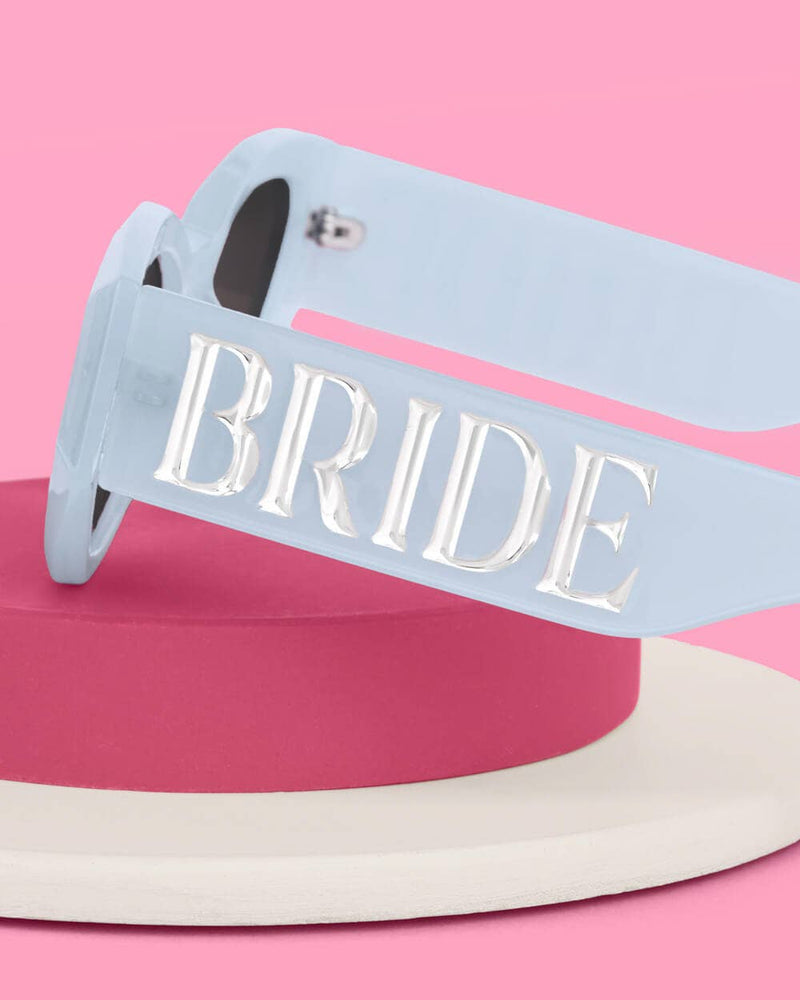 Blue Bride Sunglasses | bachelorette party bride sunnies
