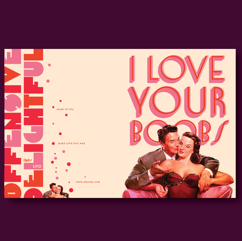 LOVE BOOBS love card