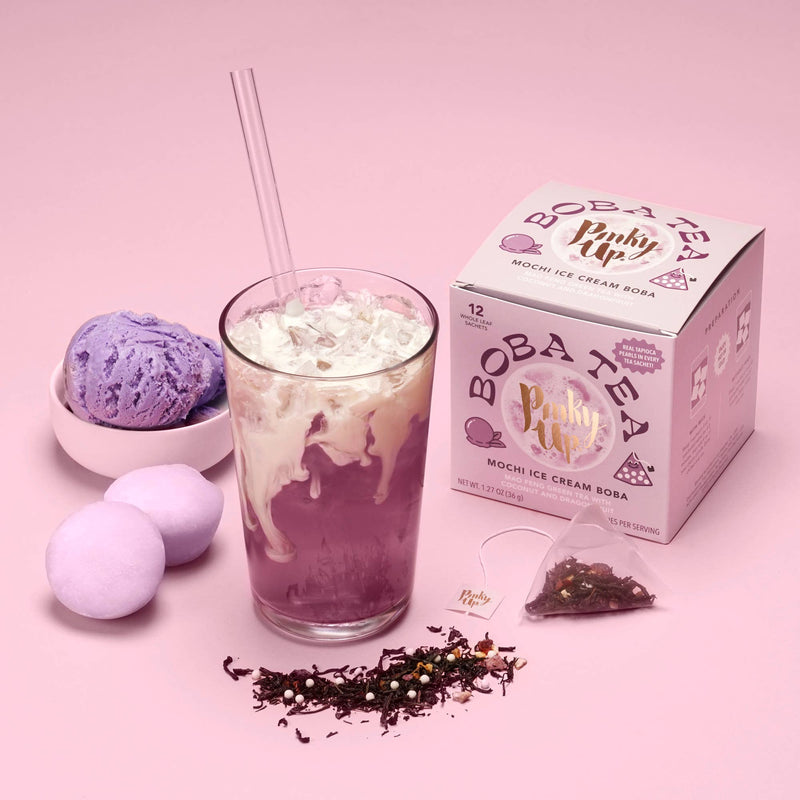 Boba Tea Mochi Ice Cream Box of 12 Pyramid Sachets