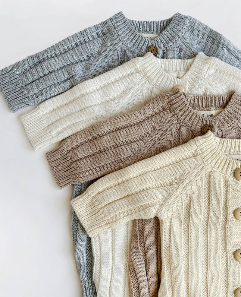 Milo Jumpsuit: Heathered blue / 6-12 months