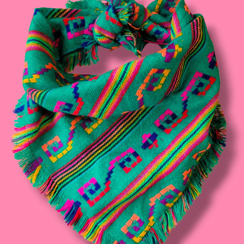 Aztec Dog Bandana | Boho Dog Bandana | Green