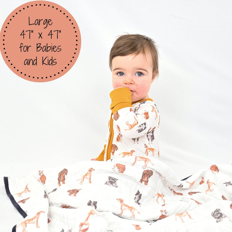 Adorable Dog Baby Toddler Muslin Blanket