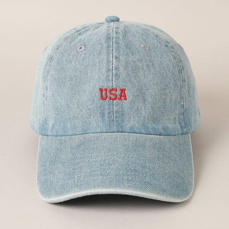 USA Embroidered Denim Cottonusa Embroidered Den Baseball Cap