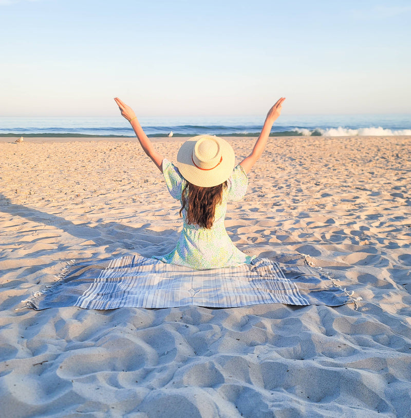 Tegula Turkish Towel | Sand Free Beach Towel |Jacquard Woven: Green