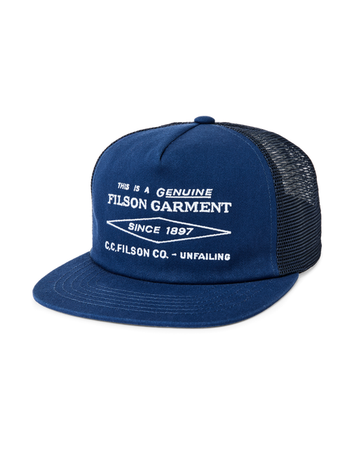Filson Diamond Trucker Mesh Cap in Blue
