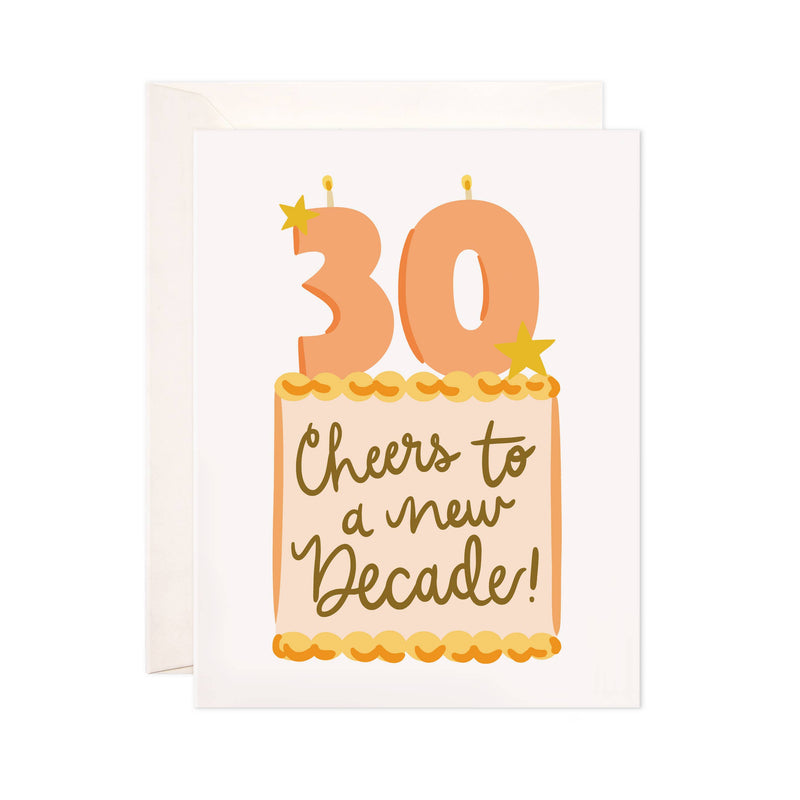 Thirty Cake Greeting Card - New Decade Birthday Card