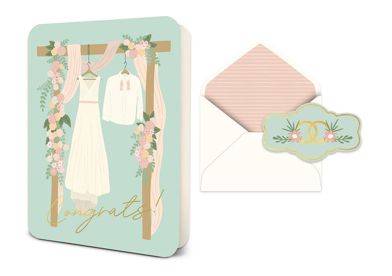Congrats Wedding Attire Deluxe Greeting Card