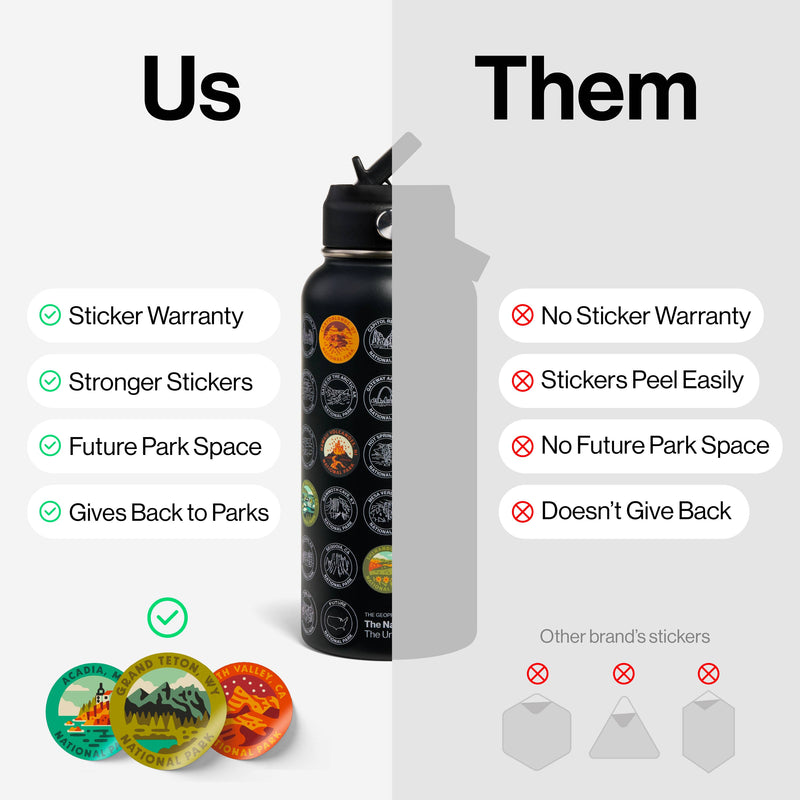National Parks Insulated Sticker Bottle 32oz: Off-White