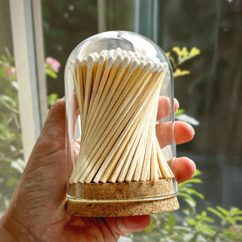 4" Matches in Premium Glass Cloche - Rainbow