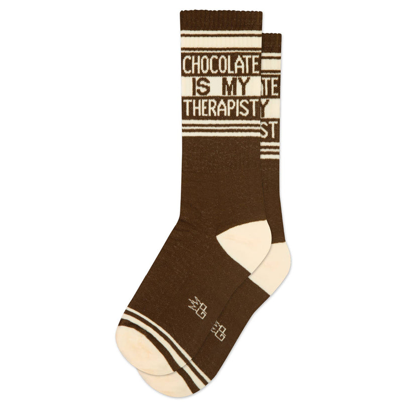 Chocolate Is My Therapist Gym Crew Socks