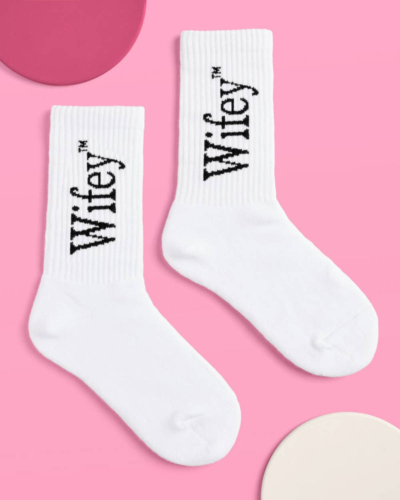 Wifey Socks | bridal, engagement, white, gift