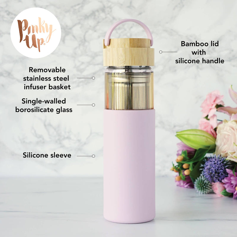 Dana™ Glass Travel Mug Infuser and Silicone Sleeve Lavender