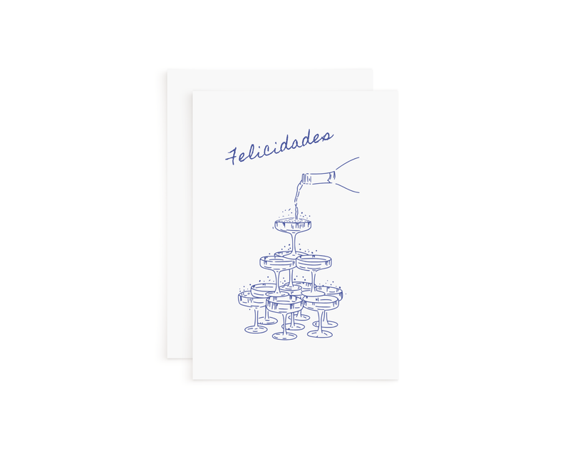 Felicidades Champagne Tower Card