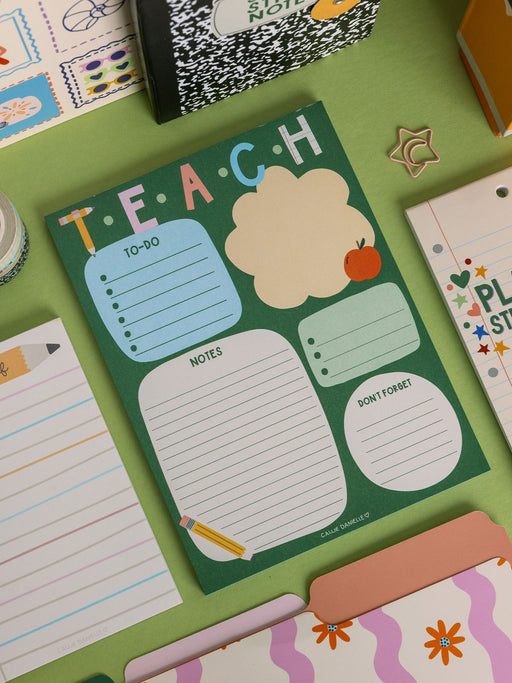 Teach notepad layout detail with to-do and notes sections