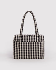 Small Cloud Carry-On Black and Cream Gingham