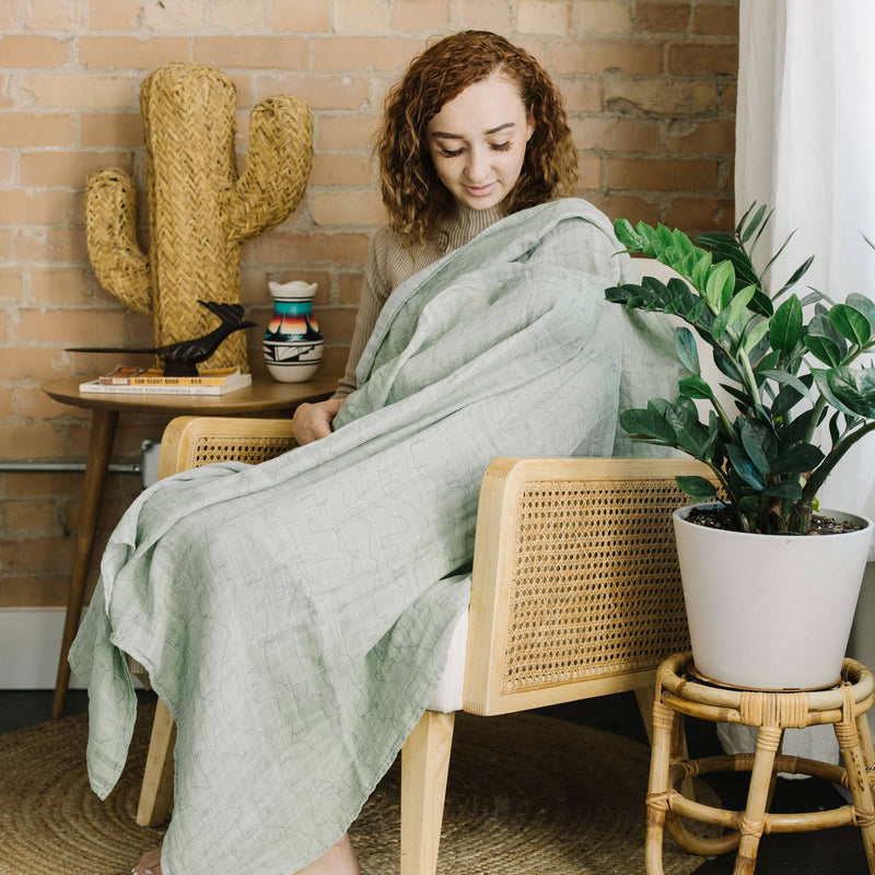 Cotton Muslin Swaddle Blanket | Cactus Lines