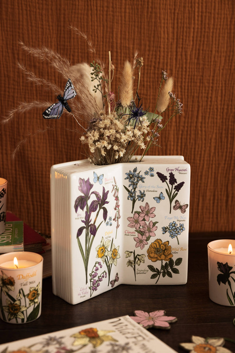 Open Book Vase | Wildflowers