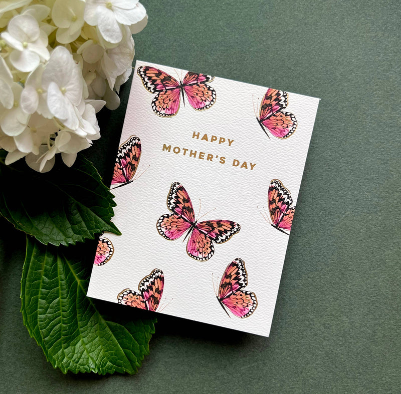Pink Butterfly Mom Greeting Card | Mother's Day & Seasonal