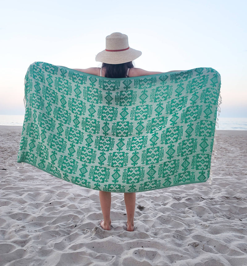 Mexican Blanket | Aztec Throw | Oversized Turkish Towel: Hot Pink