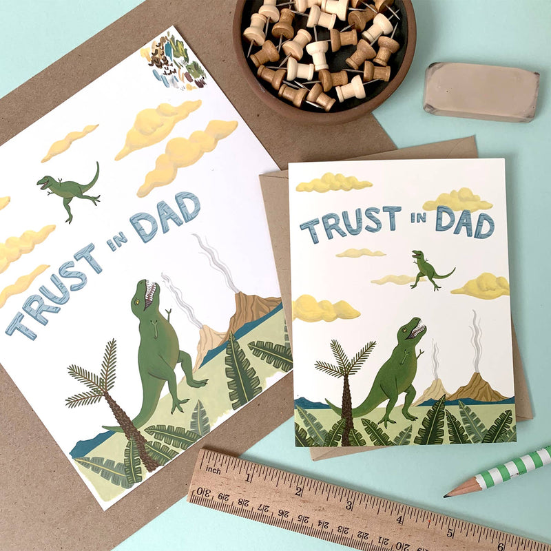 T-Rex Dinosaur Father's Day Card
