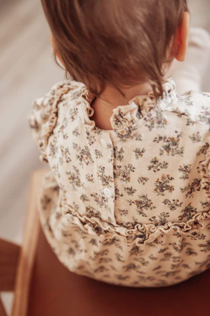 Viola Romper with Bow: 0-3 months