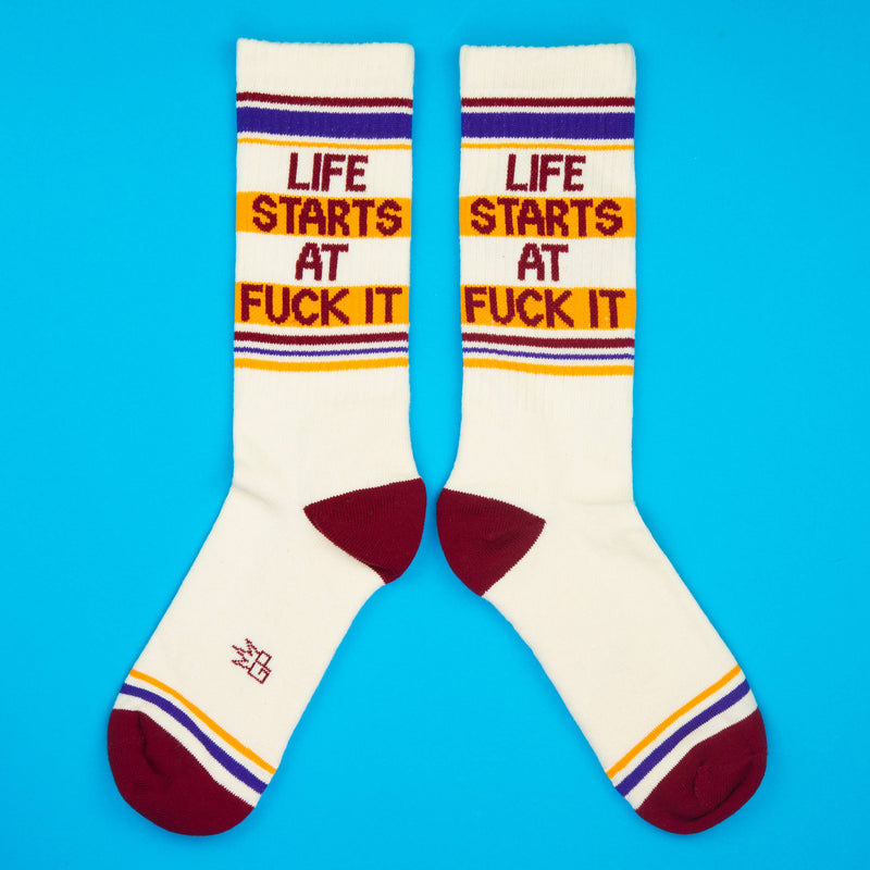Life Starts At Fuck It Gym Crew Socks