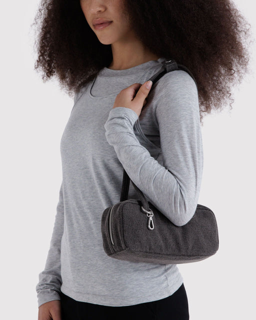 Small Denim Bowler Bag - Washed Black Denim
