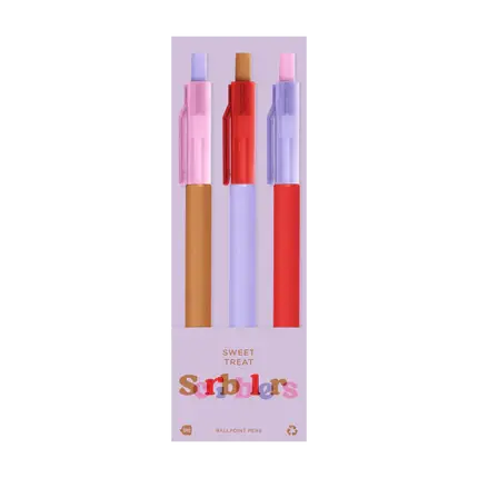 Scribblers Ballpoint Pens: Sweet Treat Scribbler 3 Pack