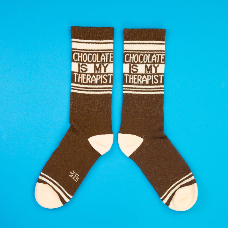 Chocolate Is My Therapist Gym Crew Socks