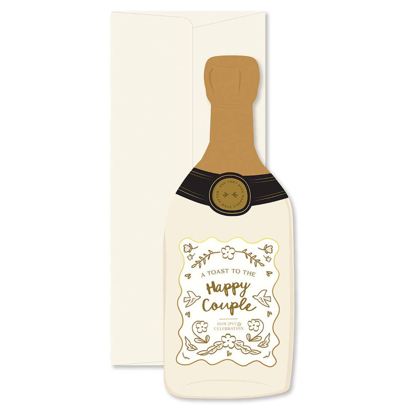 Happy Couple Champagne Bottle Greeting Card - LOCAL FIXTURE