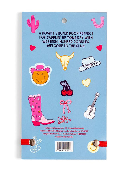 Howdy Sticker Club sticker book interior pages