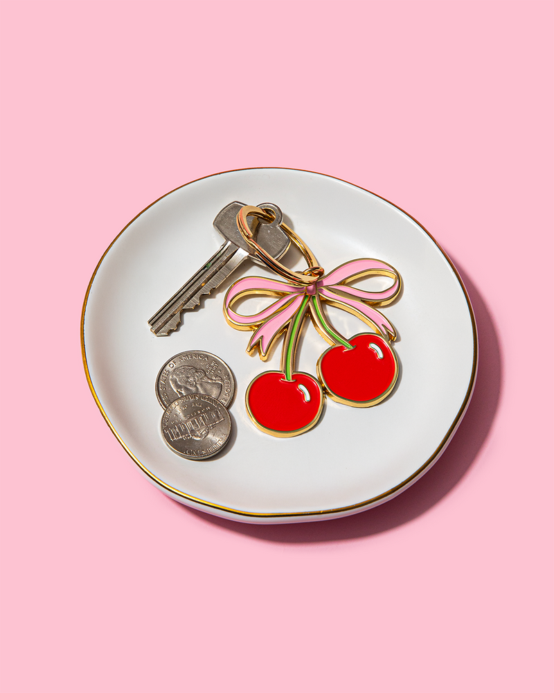 Cherries Enamel Keychain Bag Charm