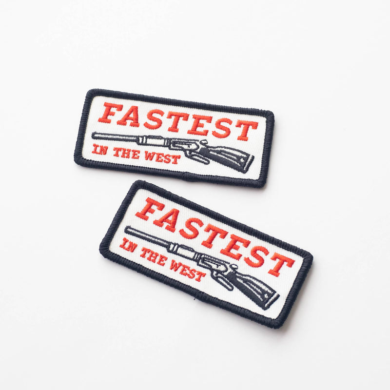Fastest in the West Embroidered Iron on Patch: Yes