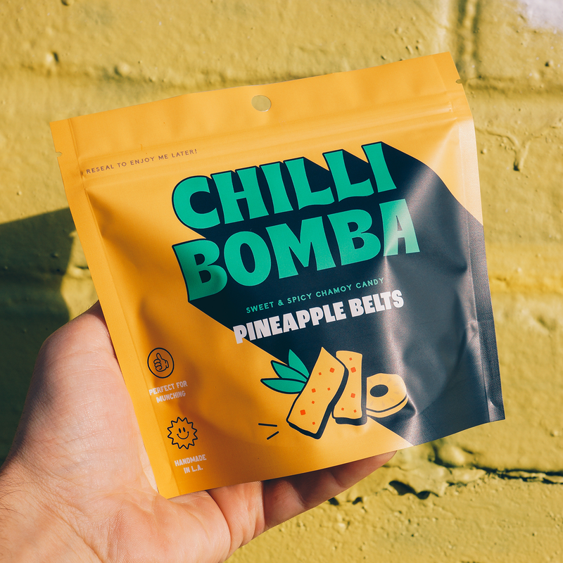 Chilli Bomba Pineapple Belts Share Size Chamoy Candy 8oz/6ct