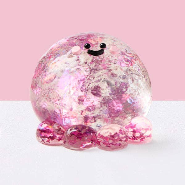 SqueezeSquad Taba Deluxe Premium Silicone Squishy Fidget Toy - Fuchsia Octopus