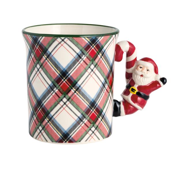 TARTAN FIGURAL HANDLE MUG